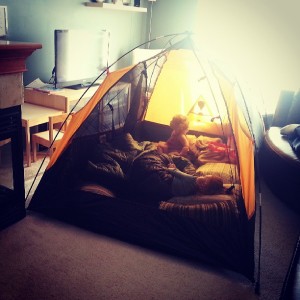 staycation indoor camping